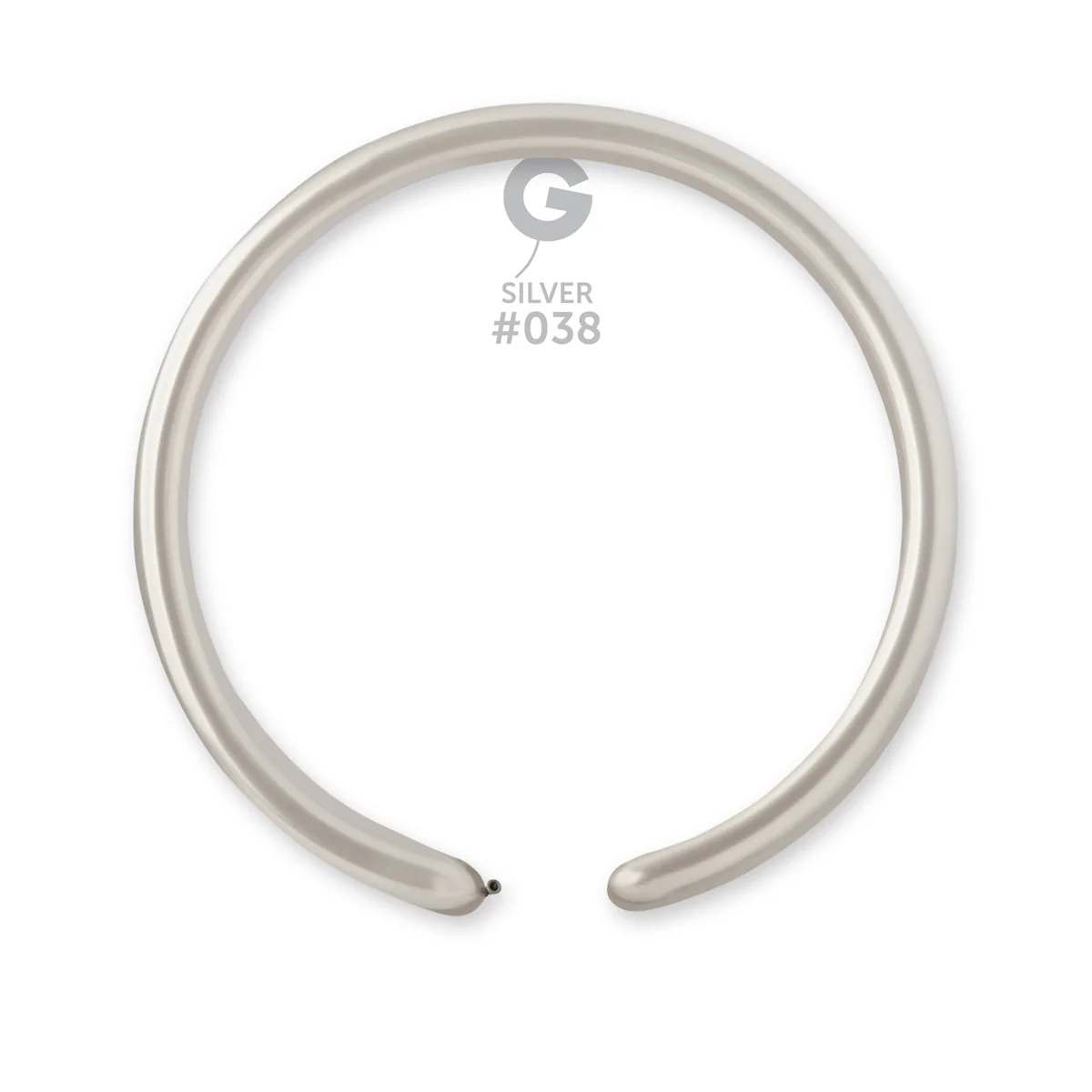 160G Gemar Latex Balloons (Bag of 50) Metallic Modelling/Twisting Silver