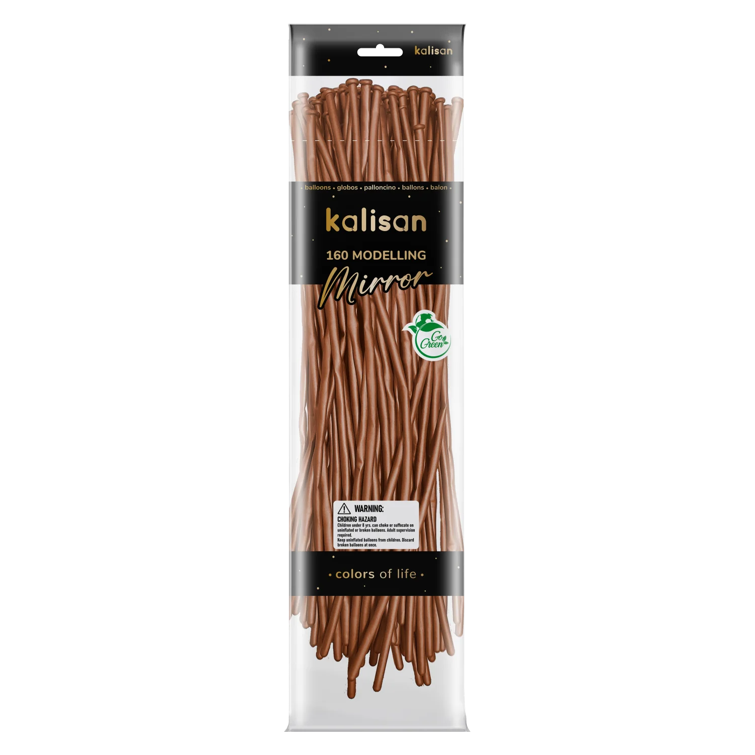 160K Nozzle Up Kalisan Twisting Latex Balloons Mirror Copper (50 Per Bag)