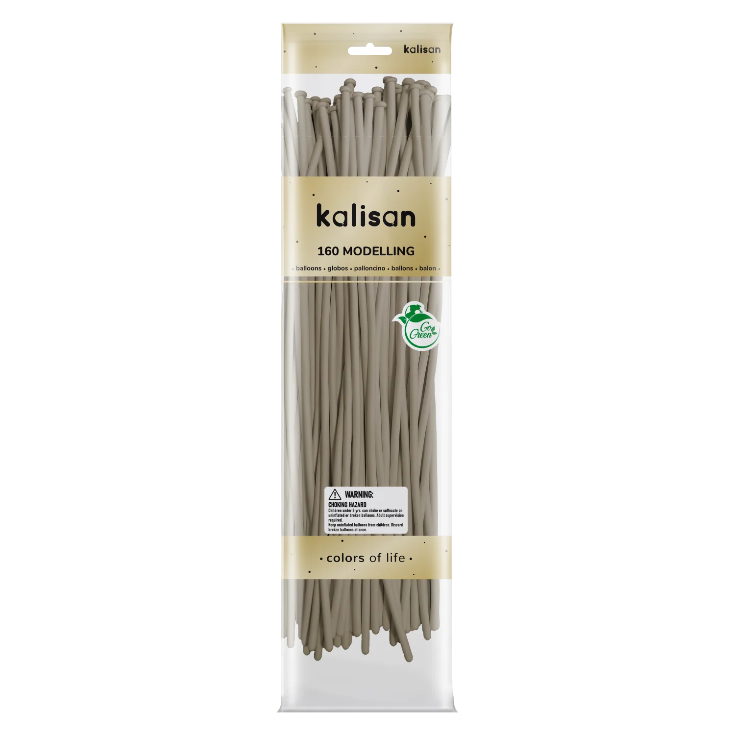 160K Nozzle Up Kalisan Twisting Latex Balloons Retro White Sand (50 Per Bag)
