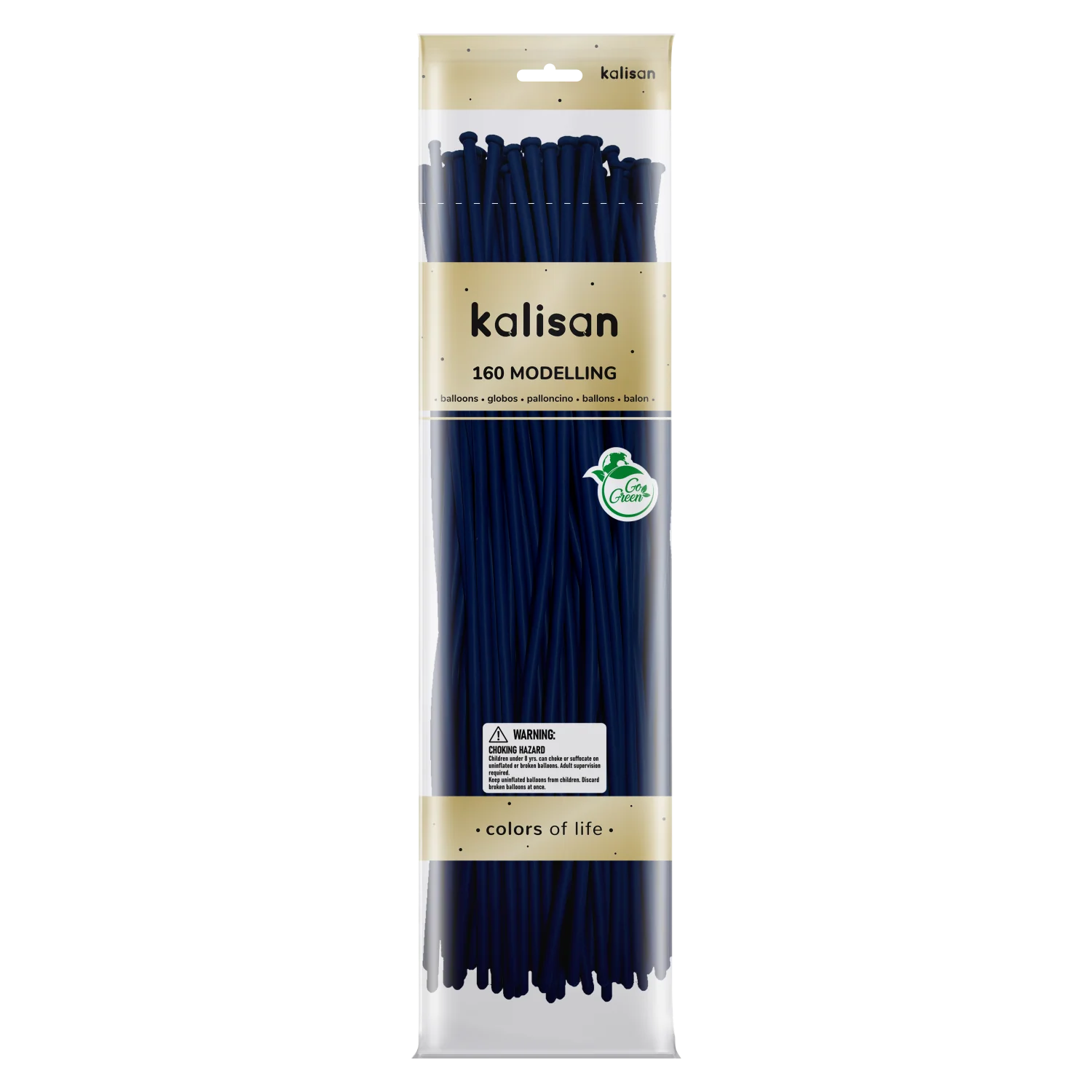 160K Nozzle Up Kalisan Twisting Latex Balloons Standard Dark Blue (50 Per Bag)