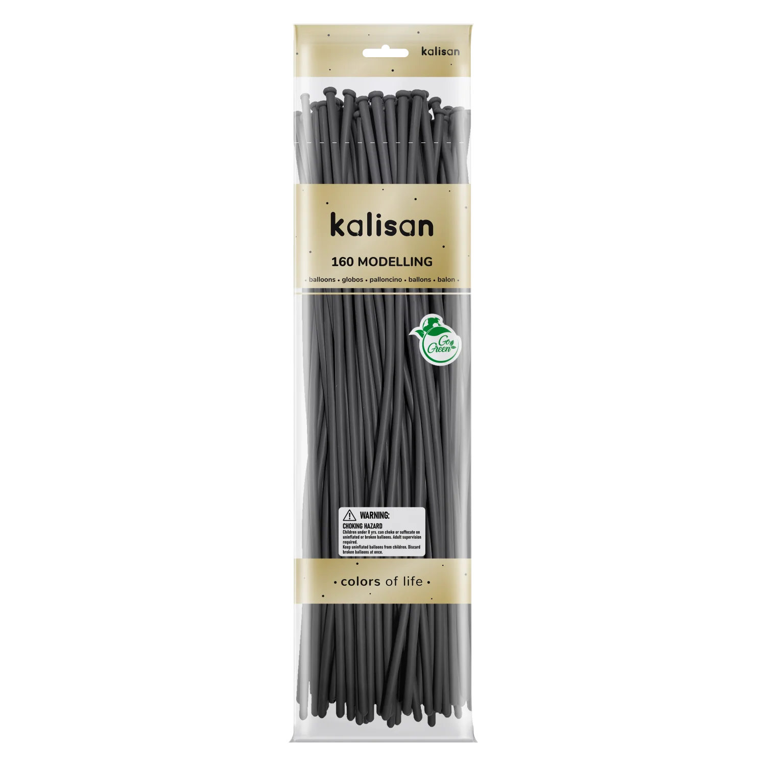160K Nozzle Up Kalisan Twisting Latex Balloons Standard Grey (50 Per Bag)
