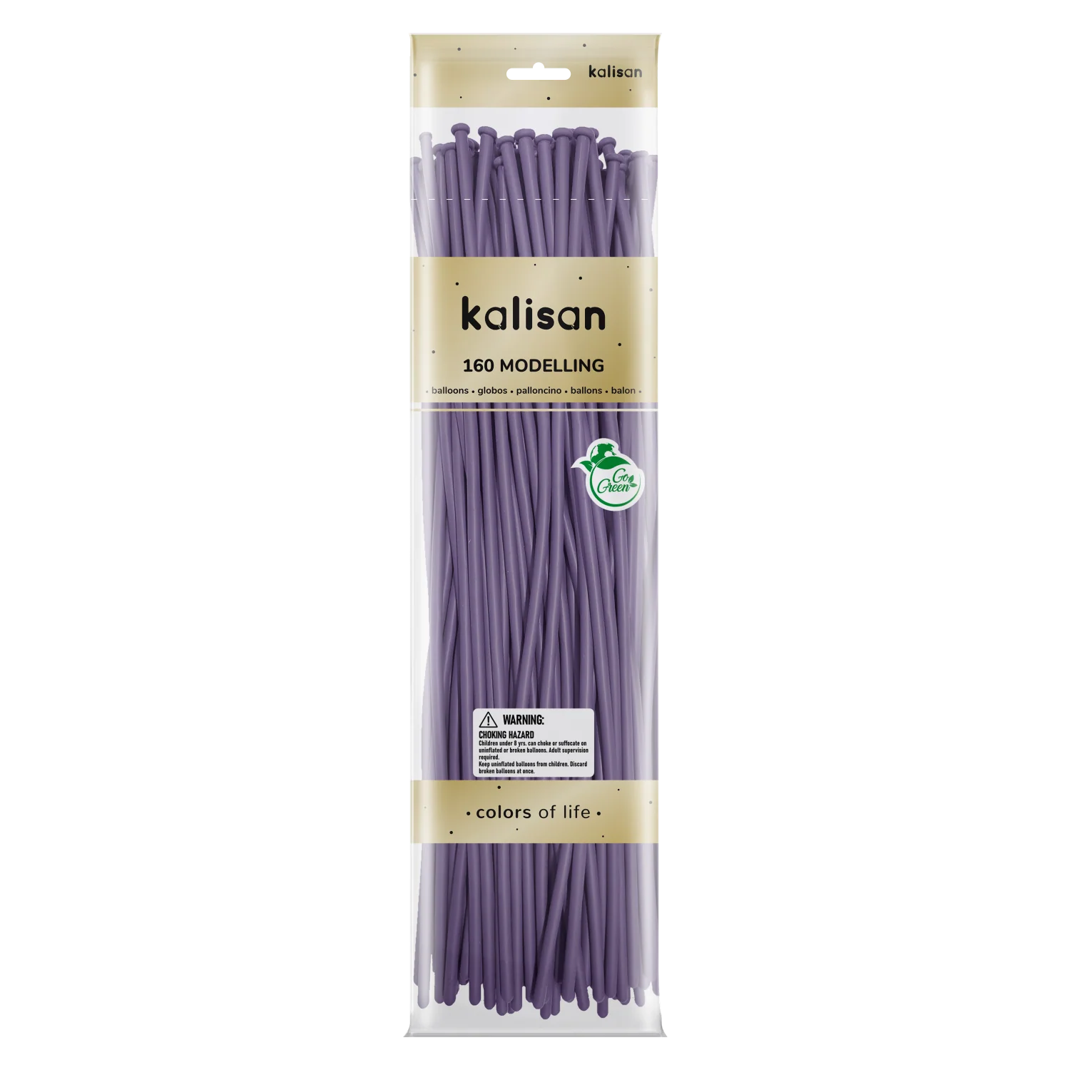 160K Nozzle Up Kalisan Twisting Latex Balloons Standard Lilac (50 Per Bag)