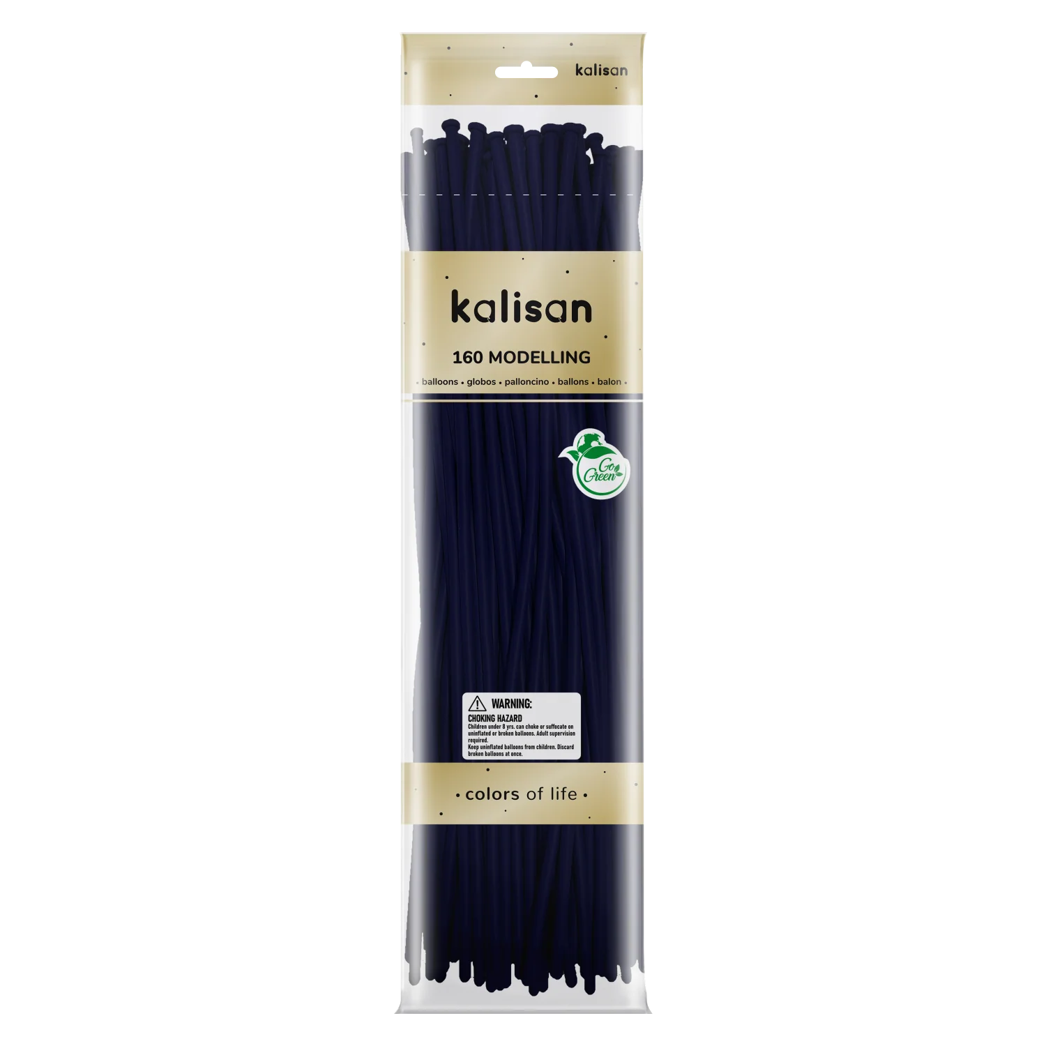160K Nozzle Up Kalisan Twisting Latex Balloons Standard Navy (50 Per Bag)