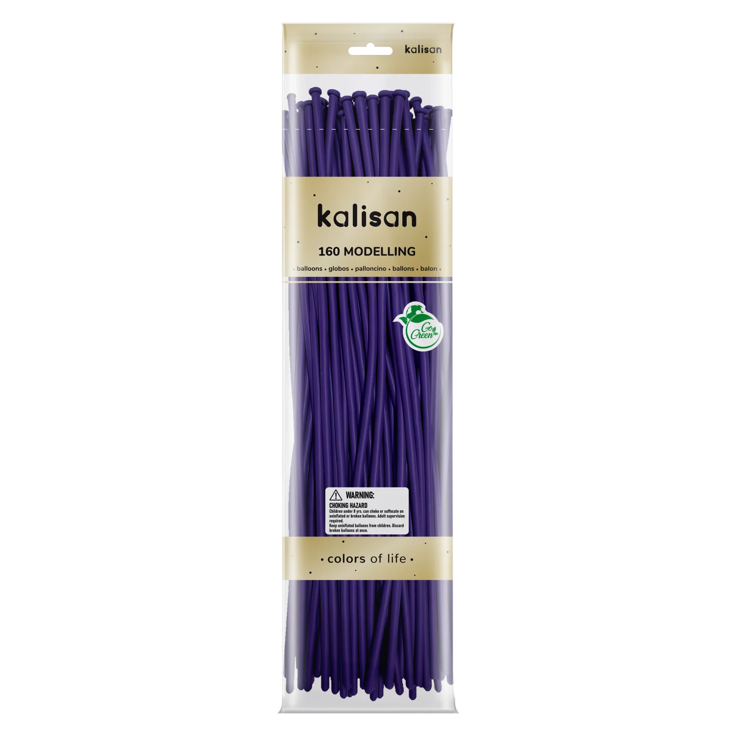 160K Nozzle Up Kalisan Twisting Latex Balloons Standard Violet (50 Per Bag)