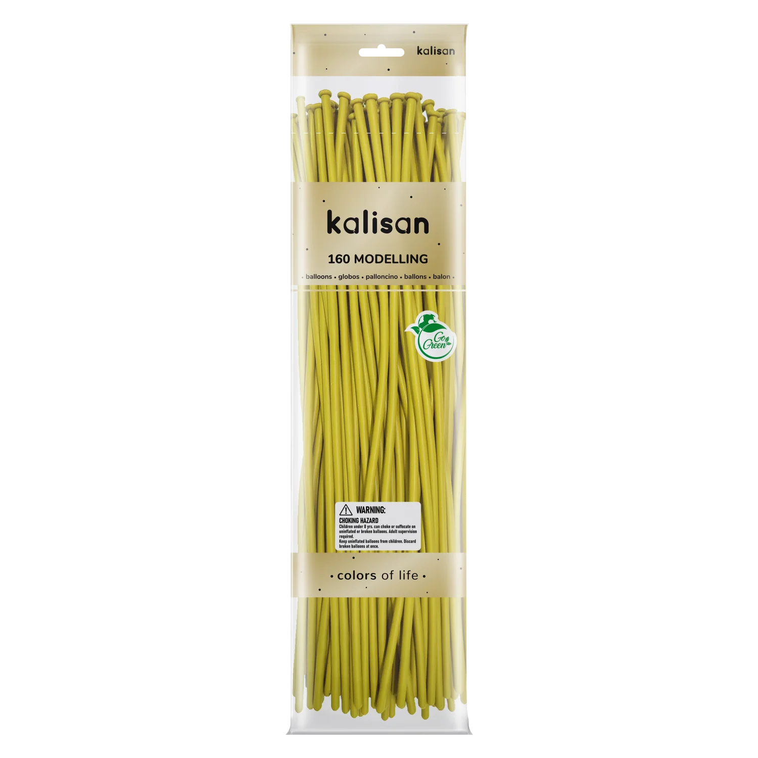 160K Nozzle Up Kalisan Twisting Latex Balloons Standard Yellow (50 Per Bag) - Image 5