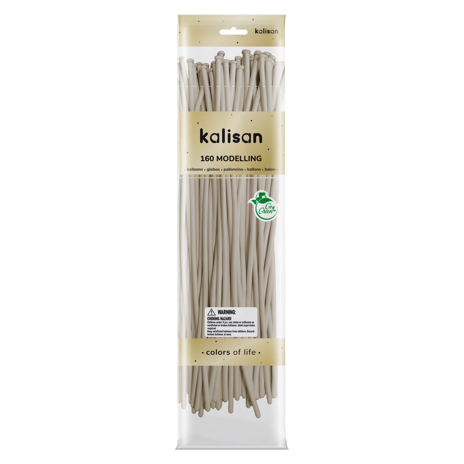 160K Nozzle Up Kalisan Twisting Latex Balloons Retro White (50 Per Bag)