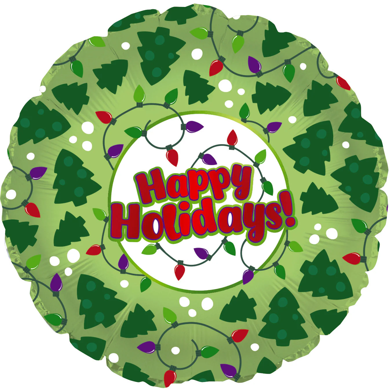 17" Happy Holiday Lights Foil Balloon