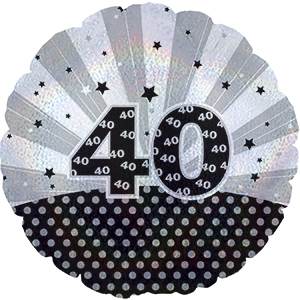 17" Age Related 40 Dazzeloon Balloon