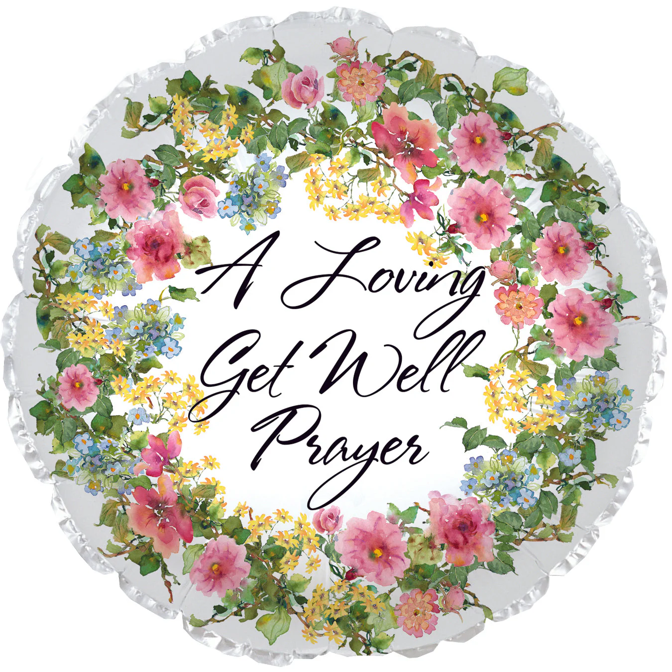 17" Get Well Floral Prayer Foil Balloon