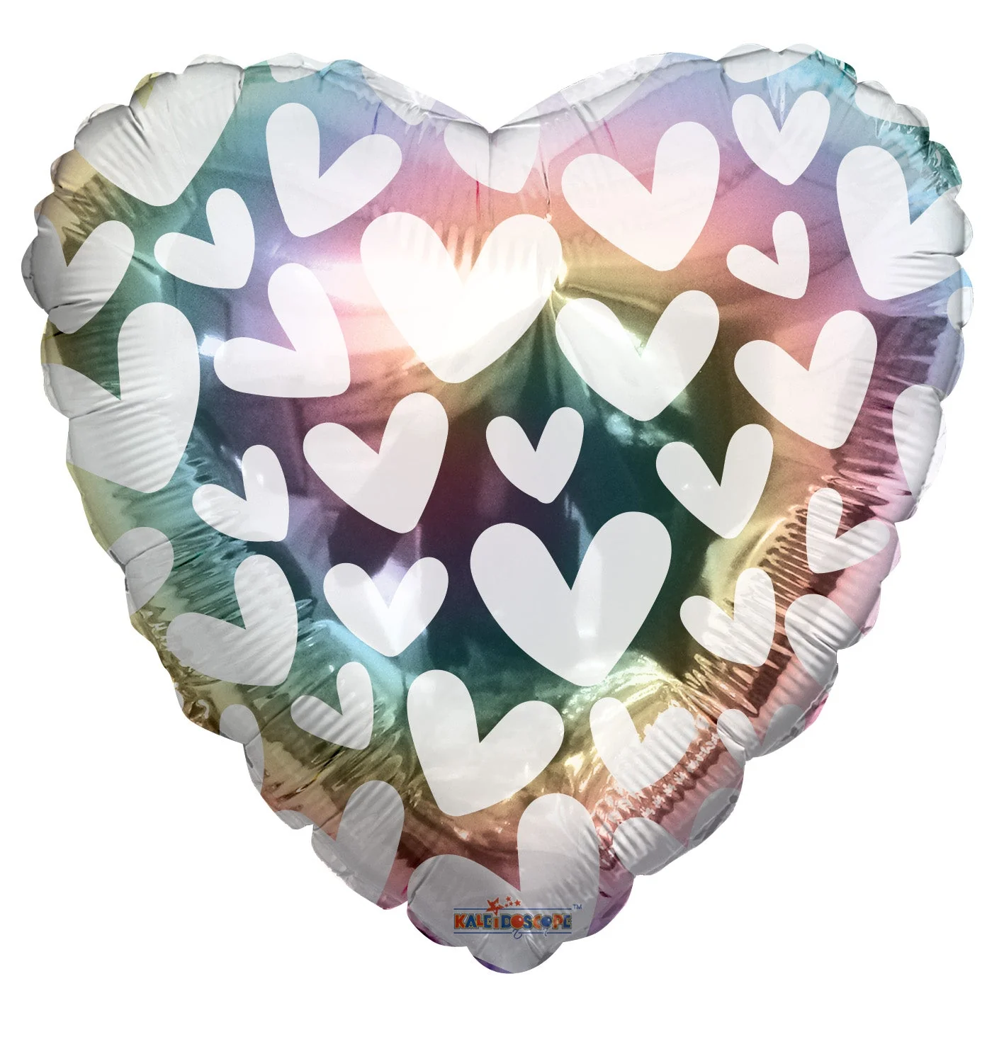 17" Rainbow And Hearts Pattern Foil Balloon