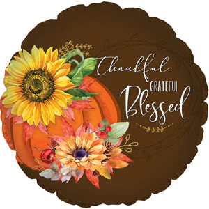 17" Thankful Grateful Blessed Thanksgiving Foil Balloon