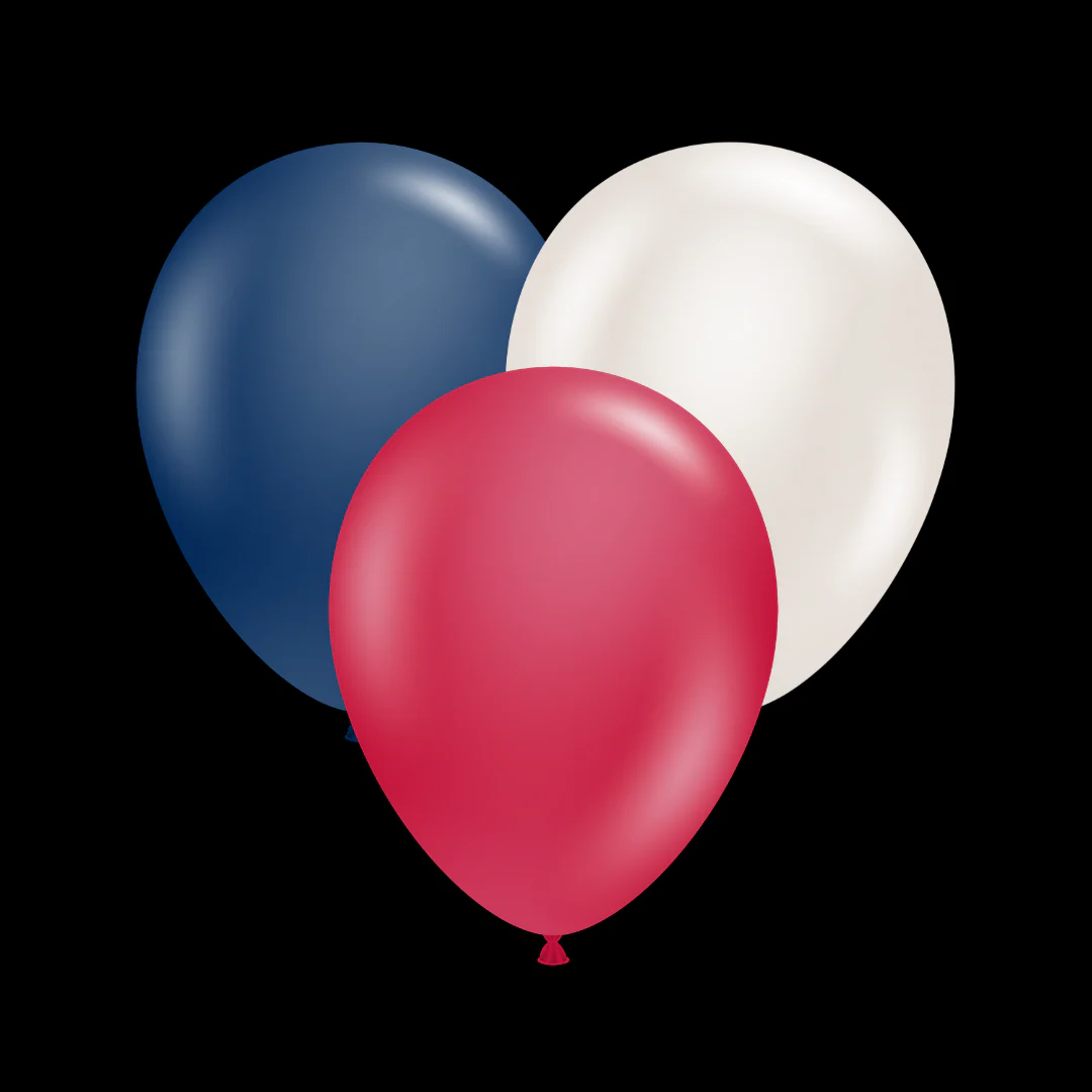 17" Tuftex Latex Balloons (50 Per Bag) Pearl Metallic Patriotic Assorted - Image 2