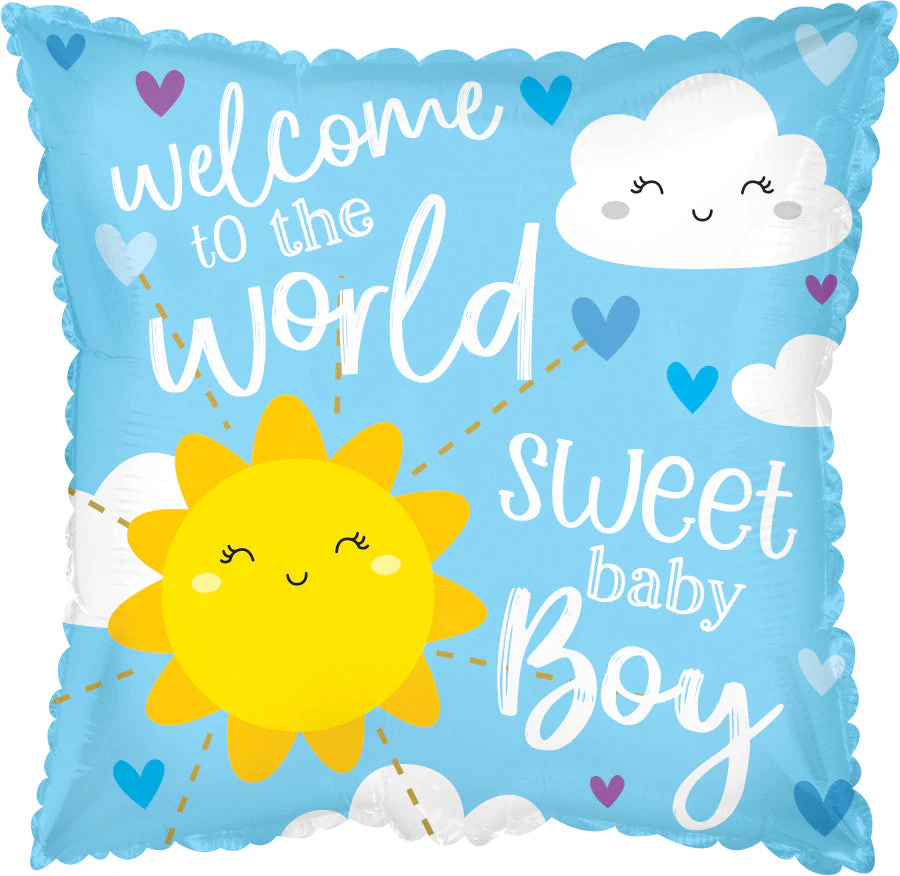 17" Welcome Baby Boy Foil Balloon