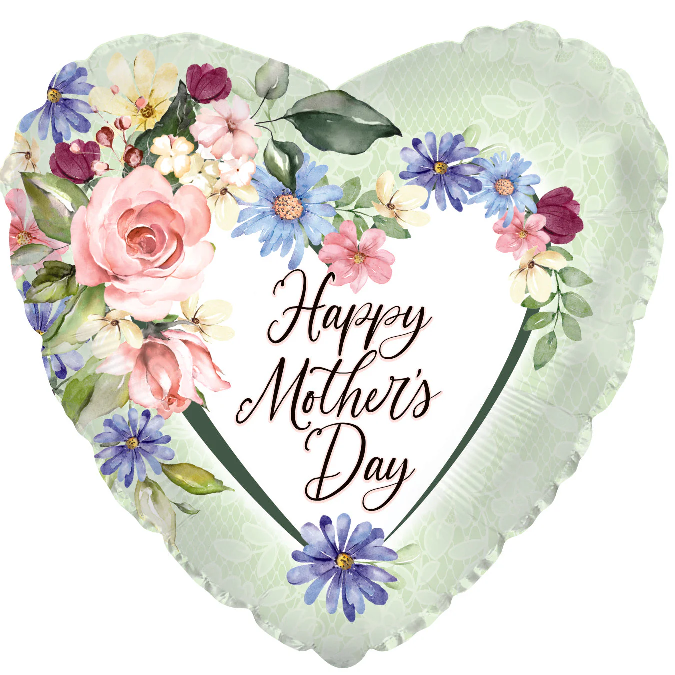 17" Happy Mother's Day Floral Foil Balloon