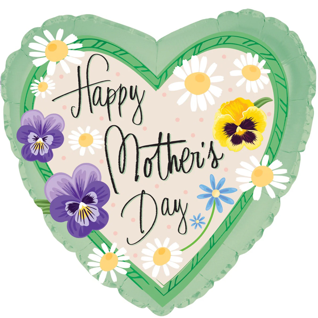 17" Happy Mother's Day Pansies Foil Balloon