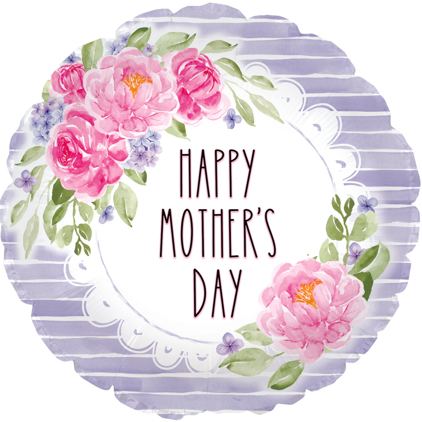 17" Happy Mother's Day Peonies Foil Balloon