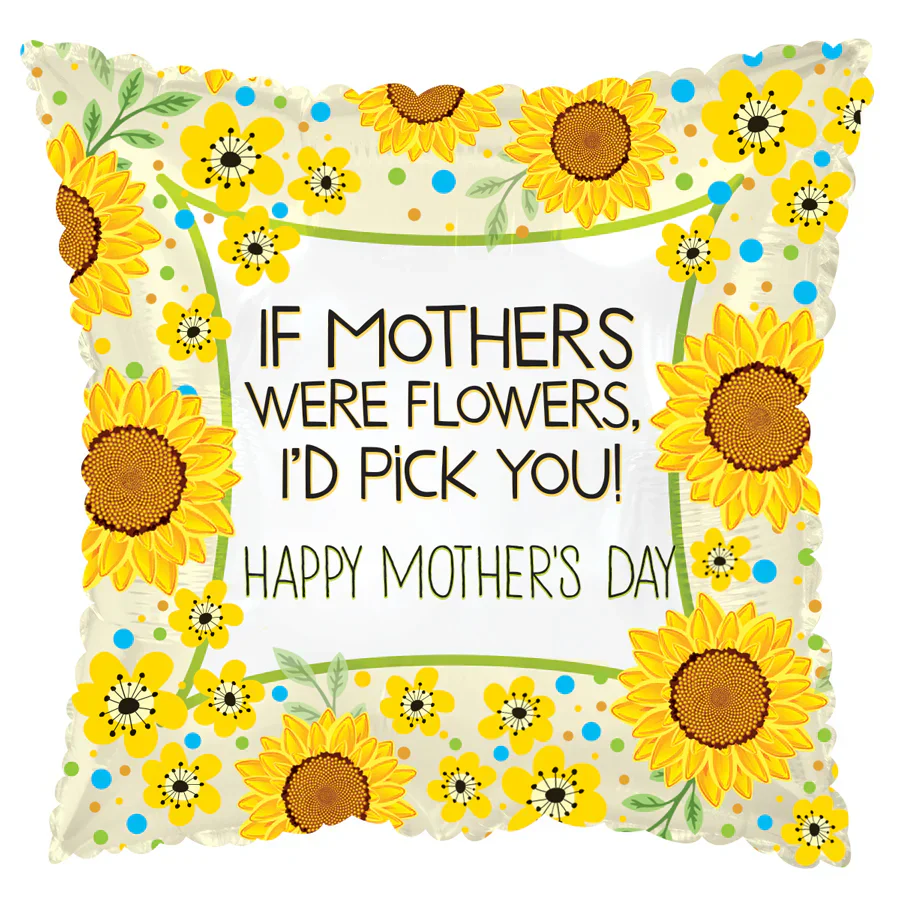 17" Happy Mother's Day Sunflowers Foil Balloon