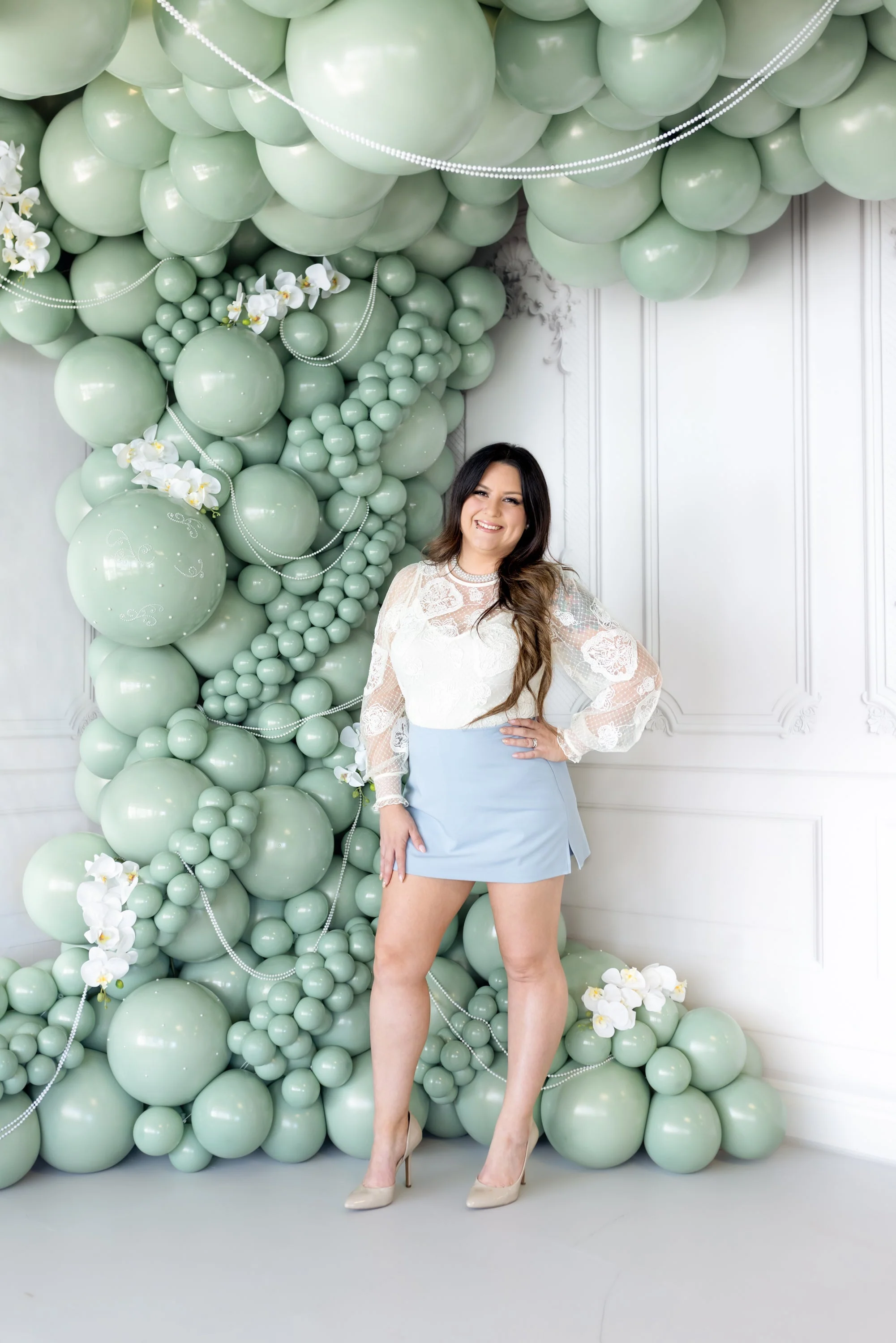 17" Meadow Pearl Eucalyptus Tuftex Latex Balloons Designer Balloons (25 Per Bag) - Image 3