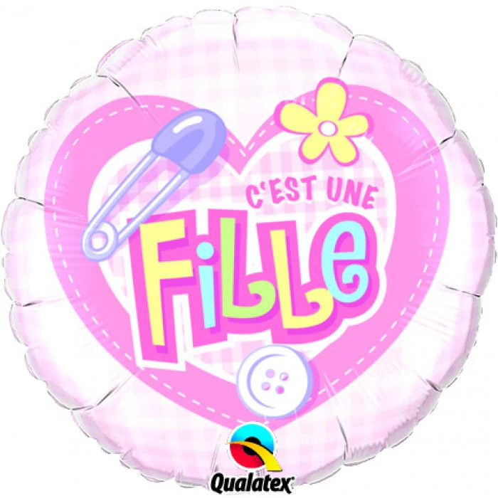 18 C'est une fille – Coeur ballon (emballé) Balloon