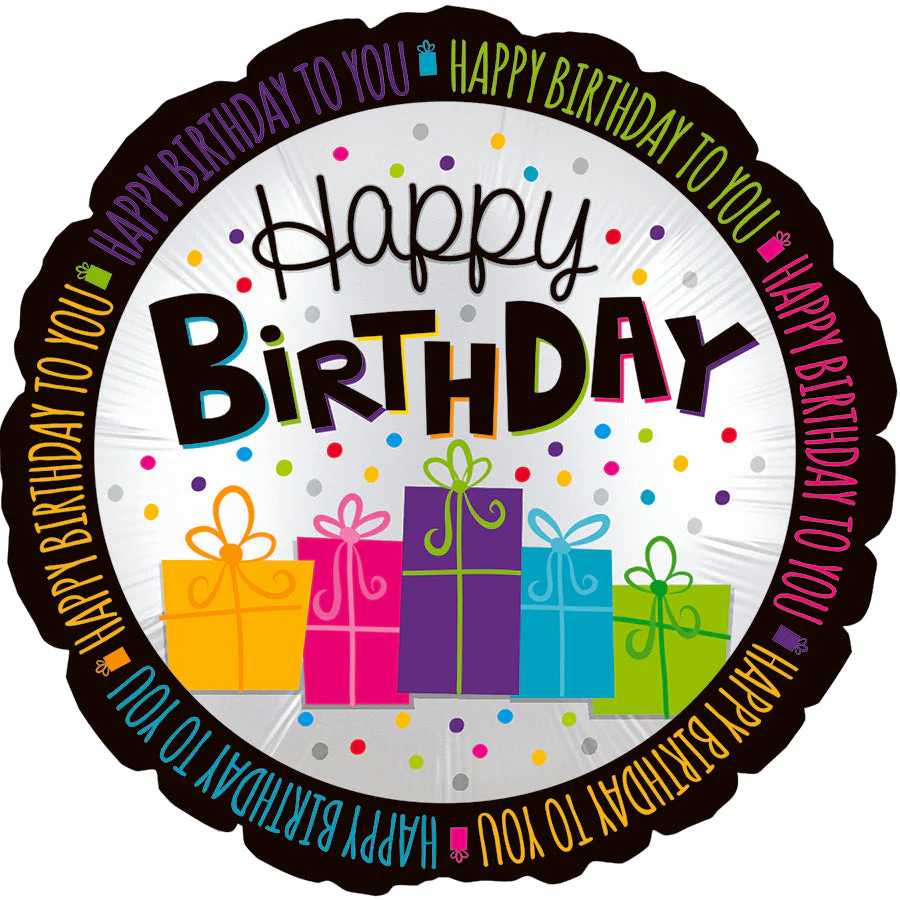 18" Happy Birthday Gifts Black Ring