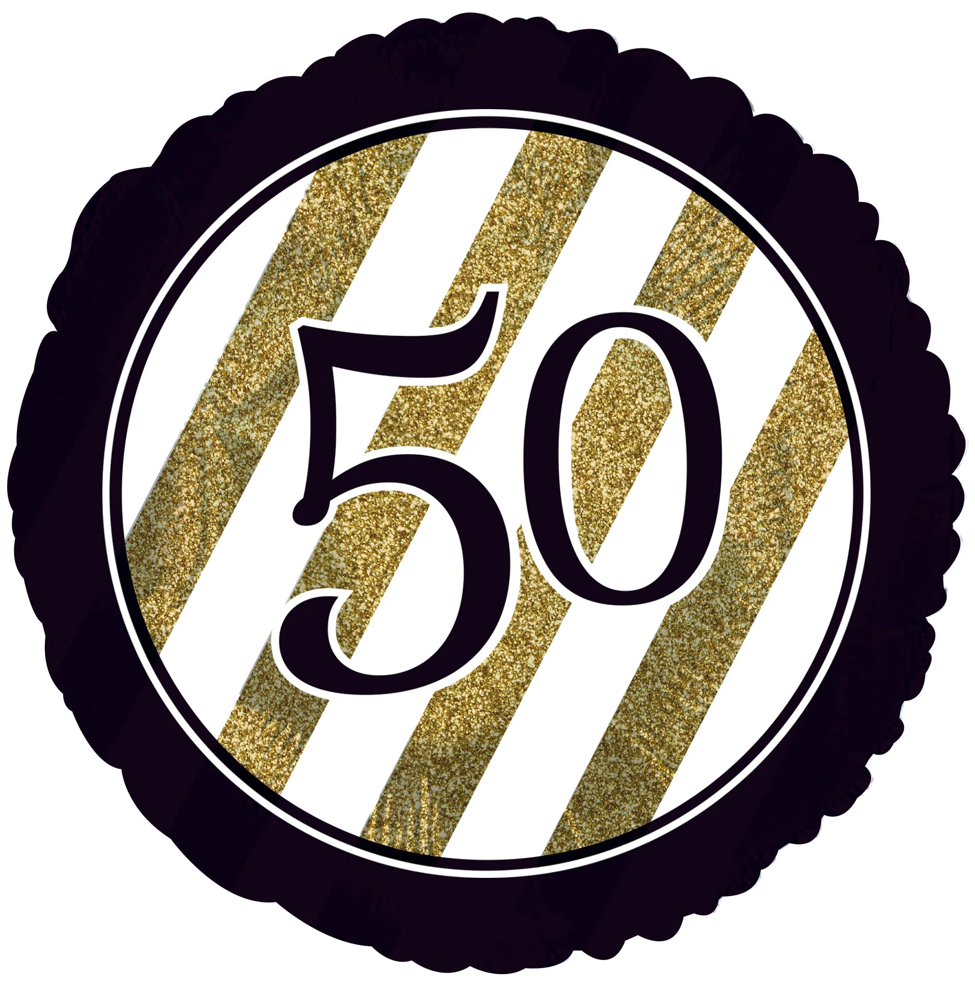 18" 50 Black & Gold Glitter Foil Balloon