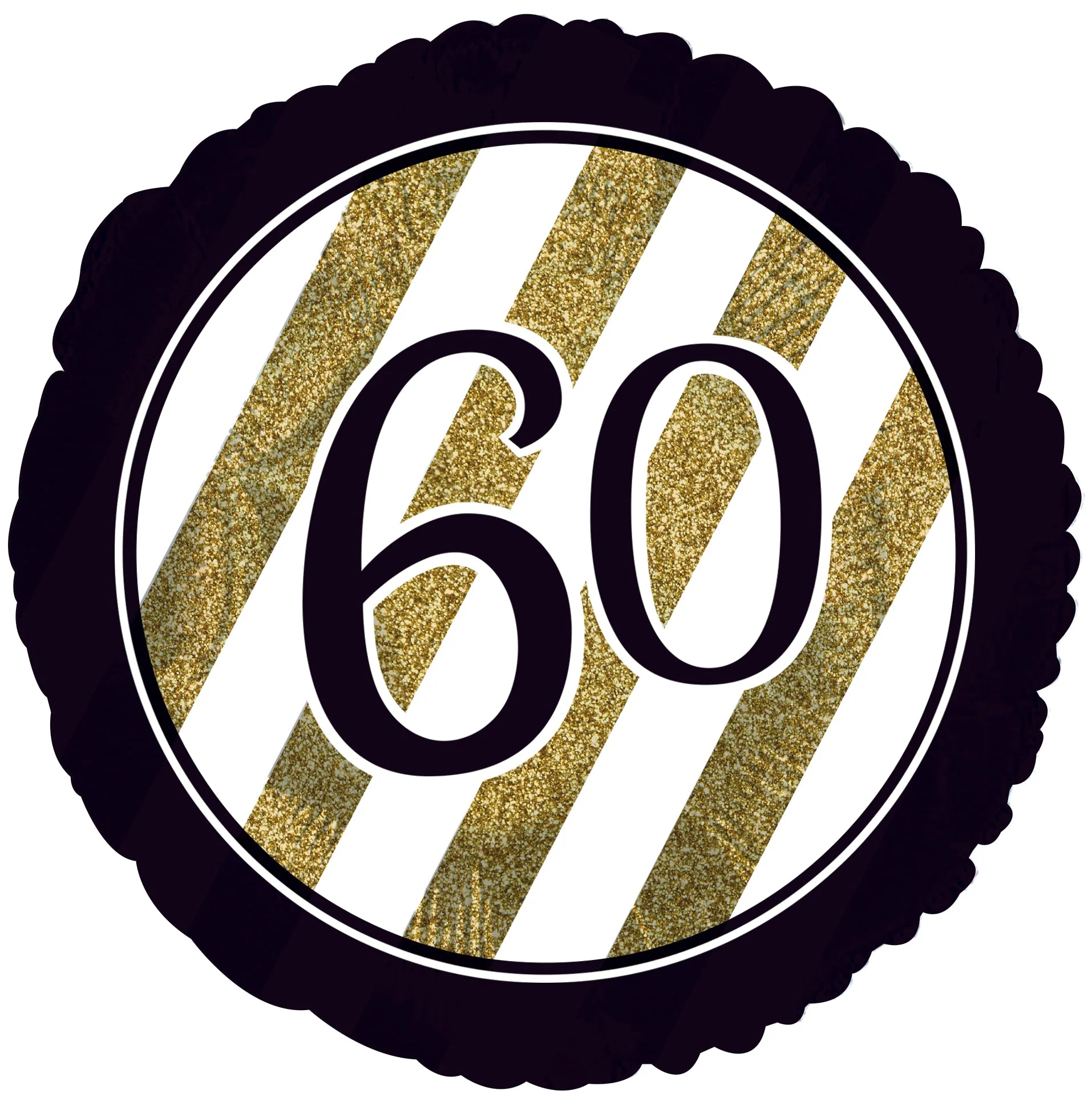 18" 60 Black & Gold Glitter Foil Balloon