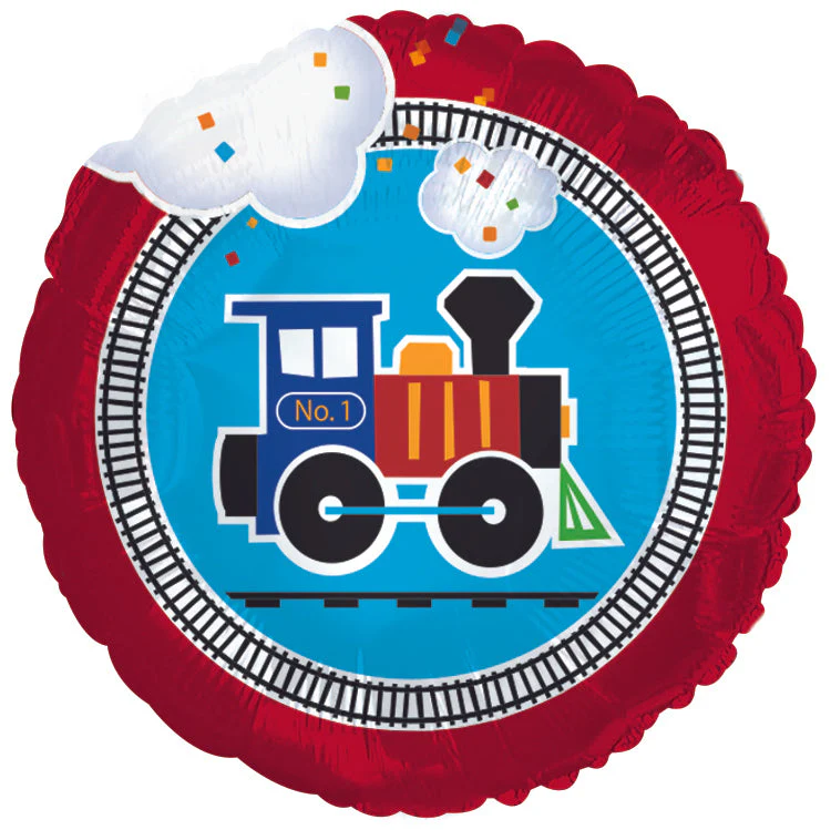 18" All Aboard Train Balloon (No Message)