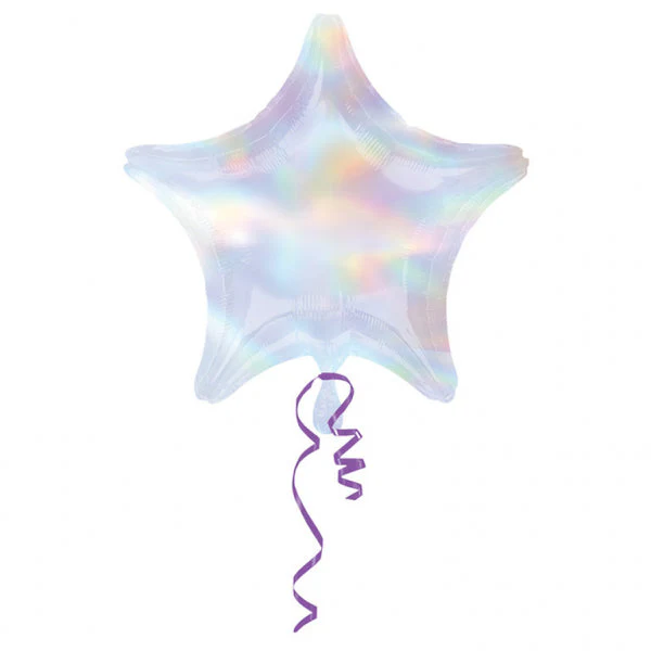 18" Anagram Brand Holographic Star Iridescent Star Balloon