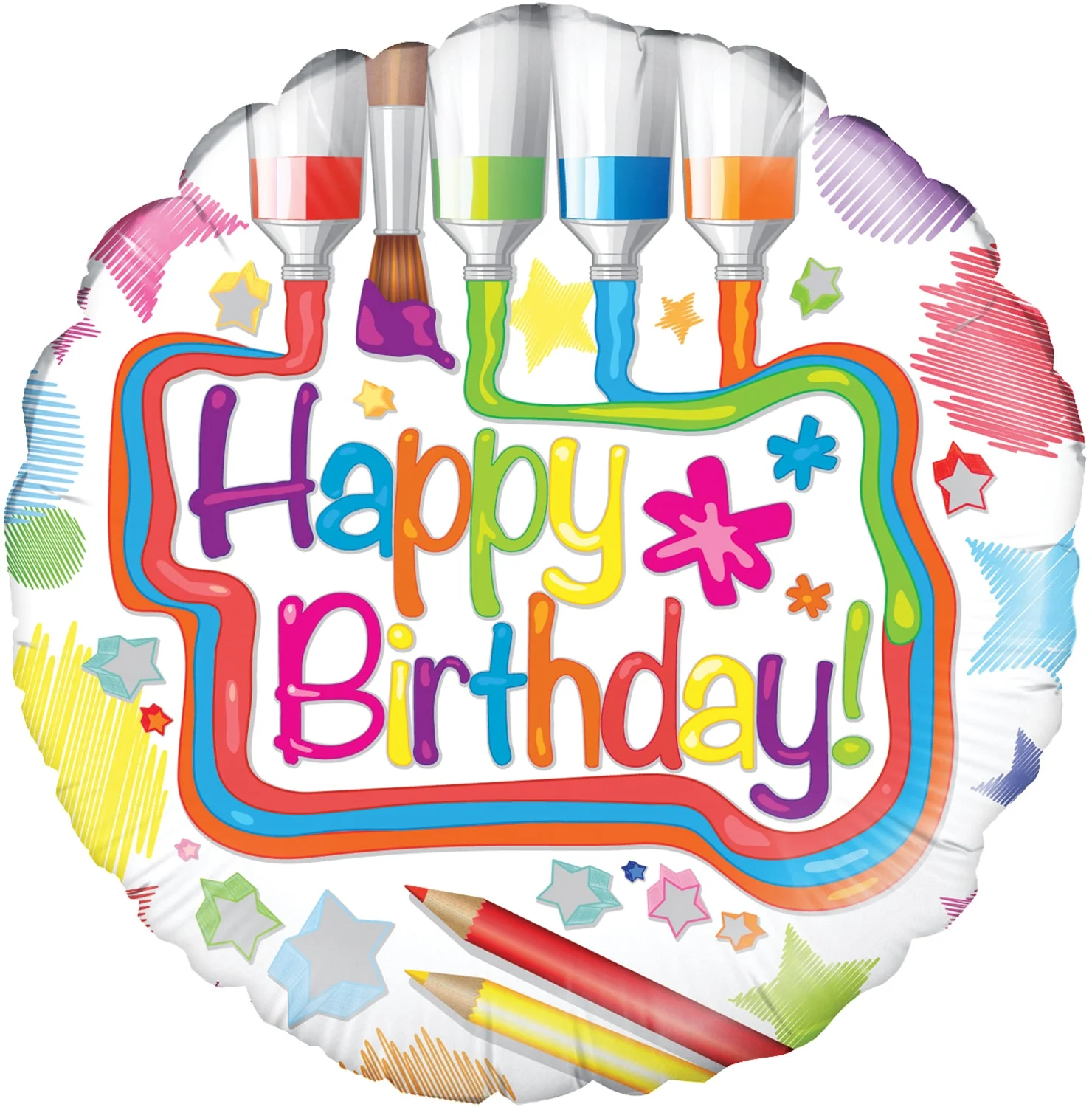 18" Art Birthday Oaktree Foil Balloon