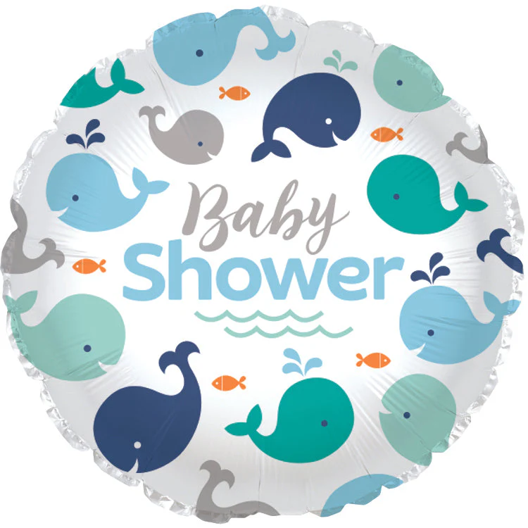 18" Baby Shower Lil' Spout Blue Balloon