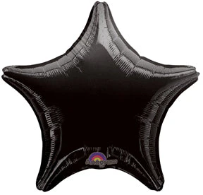 18" Black Star Packaged Balloon