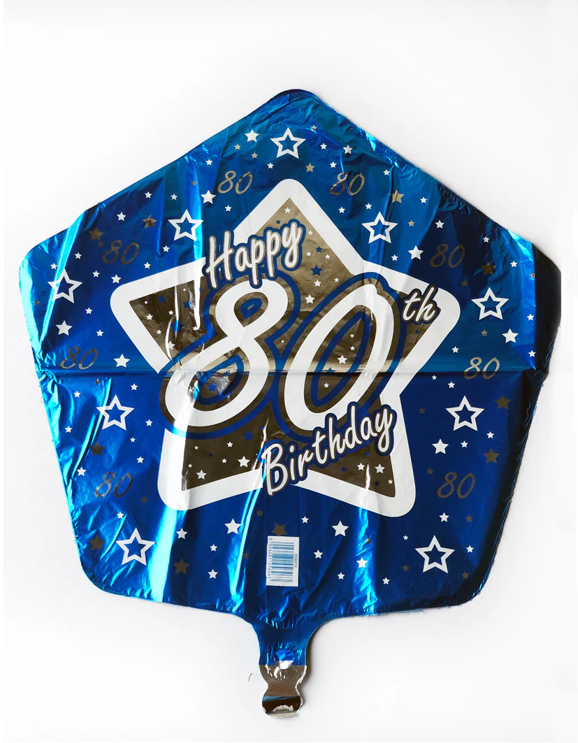 18" Blue & Silver 80 Foil Balloon