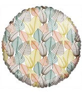 18" Boo La La Fall Leaves Foil Balloon Brand Tuftex