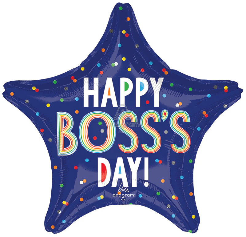 18" Boss's Day Colorful Dots Foil Balloon