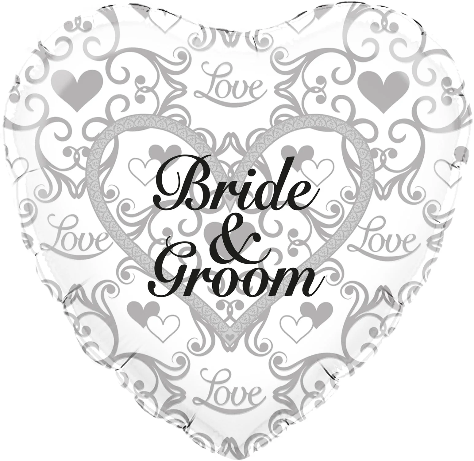 18" Bride and Groom Filigree Oaktree Foil Balloon