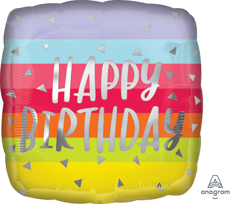 18" Bright and Bold Birthday Foil Balloon