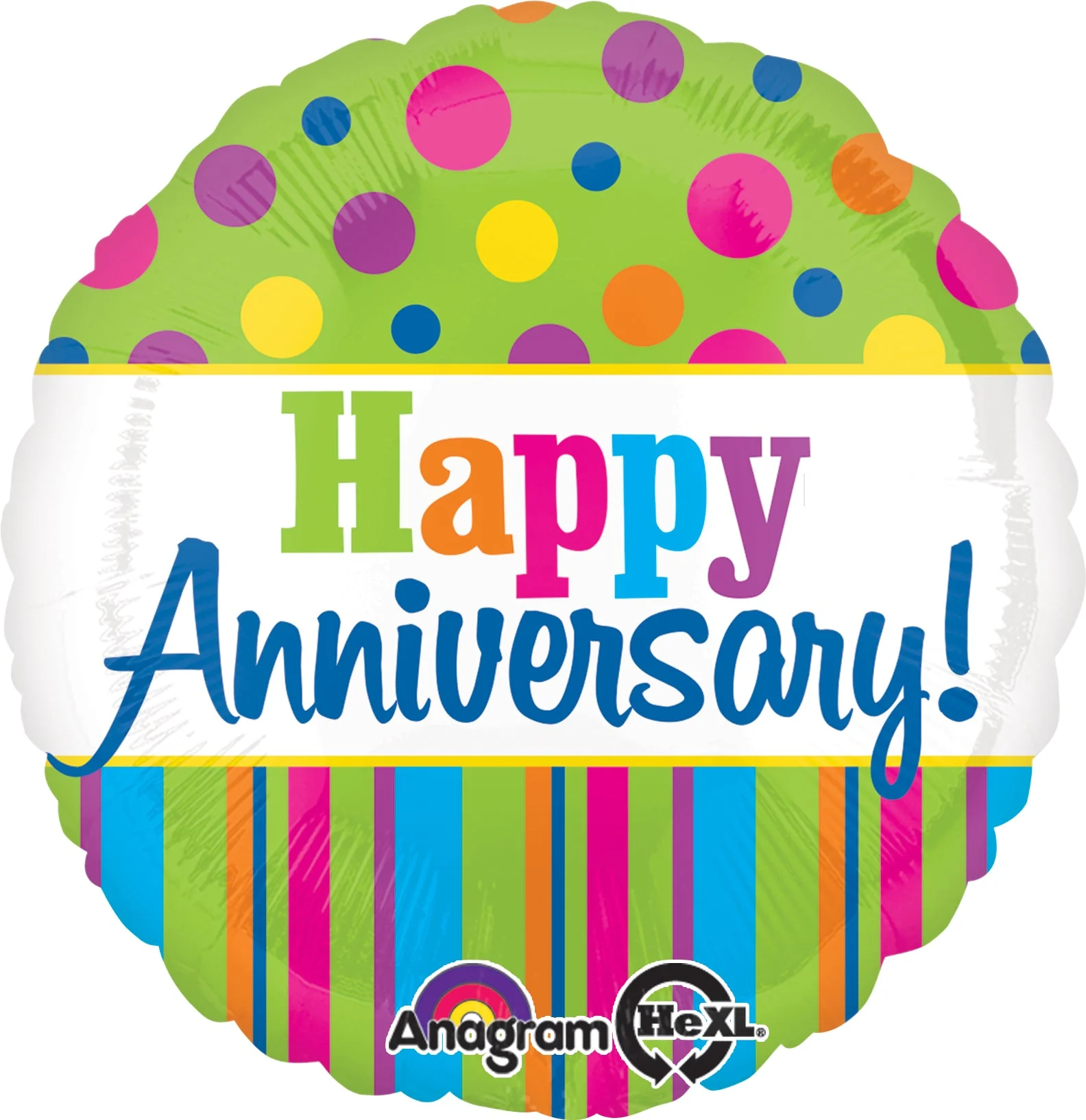 18" Bright Anniversary Balloon Packaged