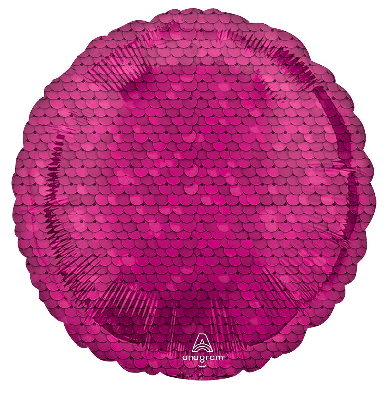 18" Bright Pink Sequins Foil Balloon