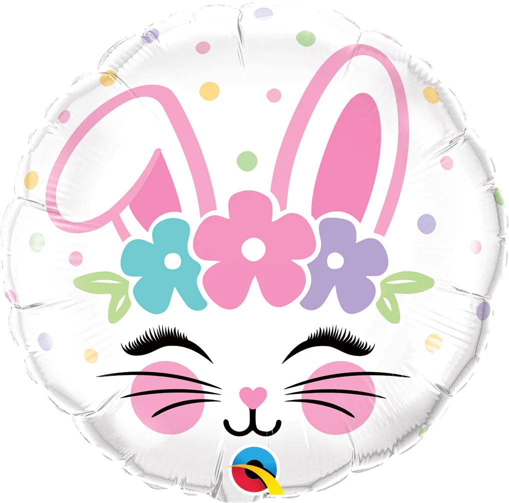 18" Bunny Face Foil Balloon Packaged