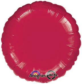 18" Burgundy Circle Anagram Brand Balloon