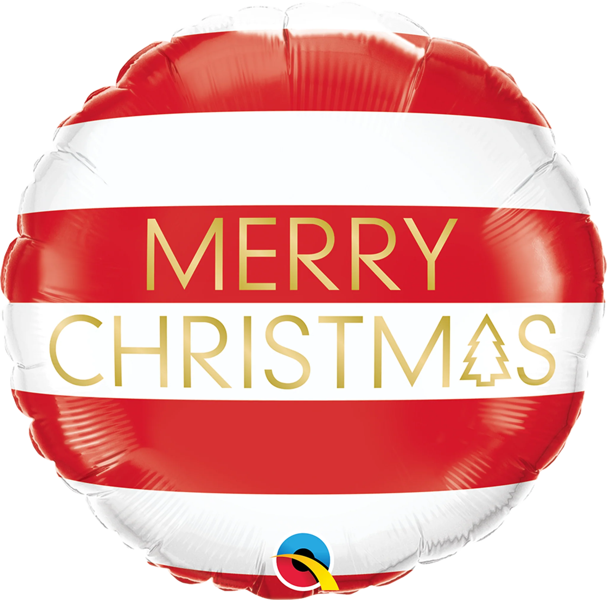18" Christmas Red & White Stripes Foil Balloon