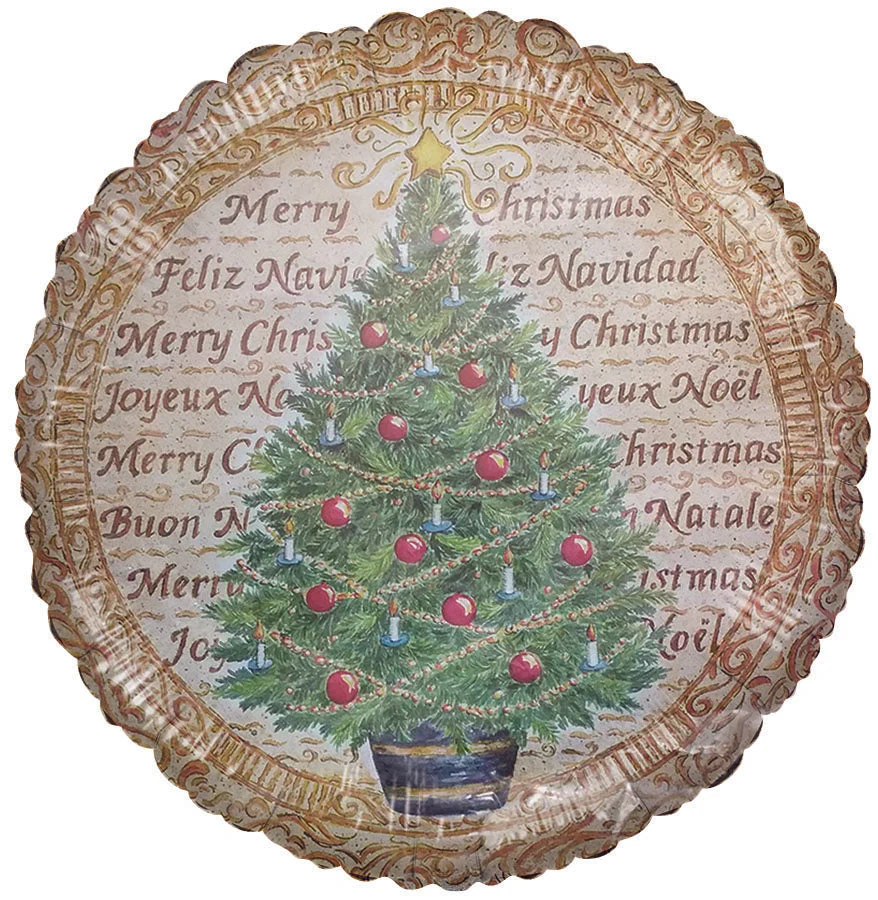 18" Christmas Tree 'Merry Christmas' World Lang. Balloon