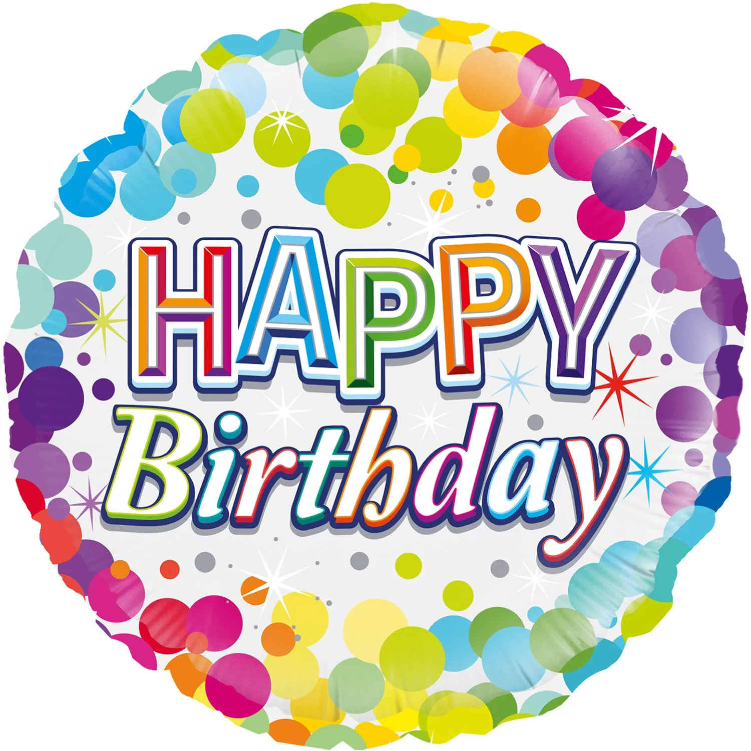 18" Colourful Confetti Birthday Oaktree Foil Balloon