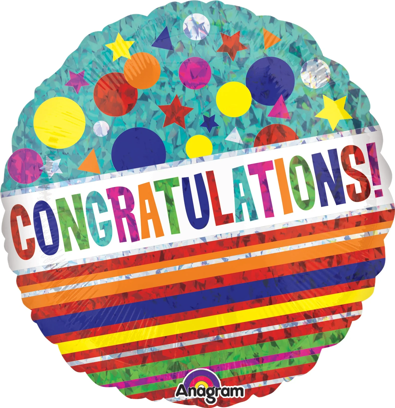 18" Congratulations Sparkle Balloon Packaged