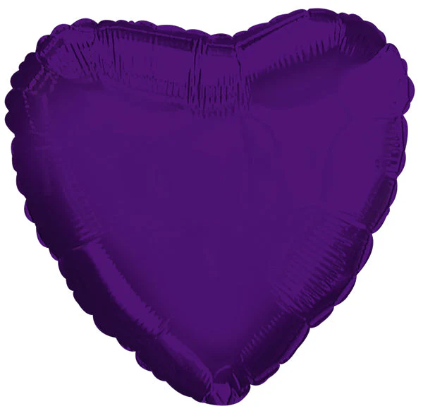 18" CTI Deep Purple Metallic Heart Balloon