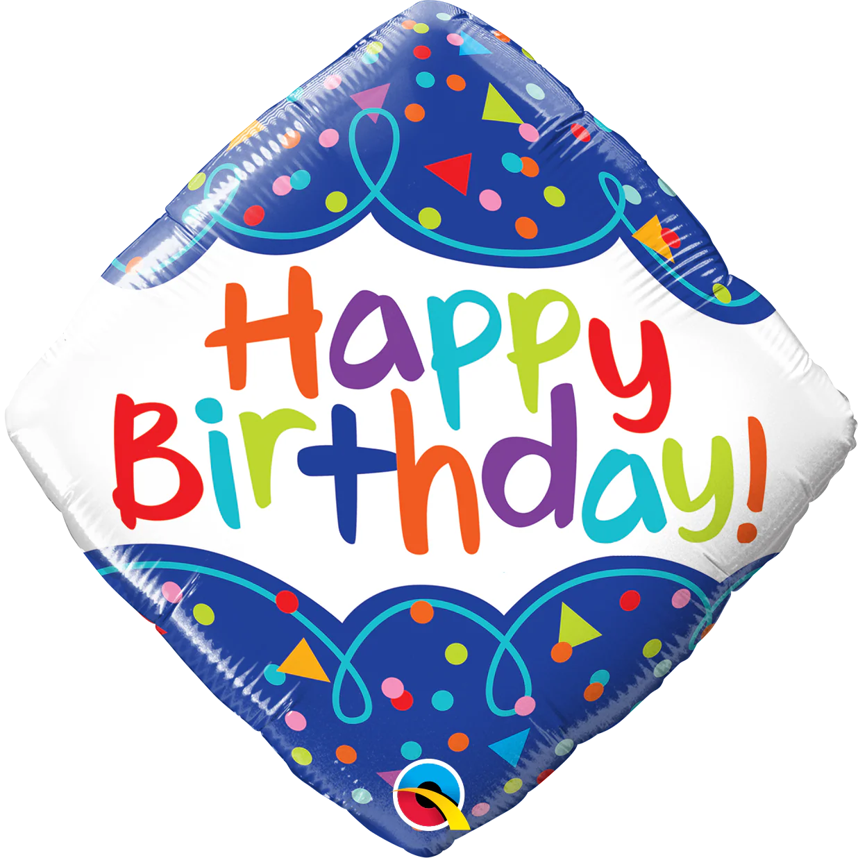 18" Diamond Birthday Scribble Confetti Foil Balloon