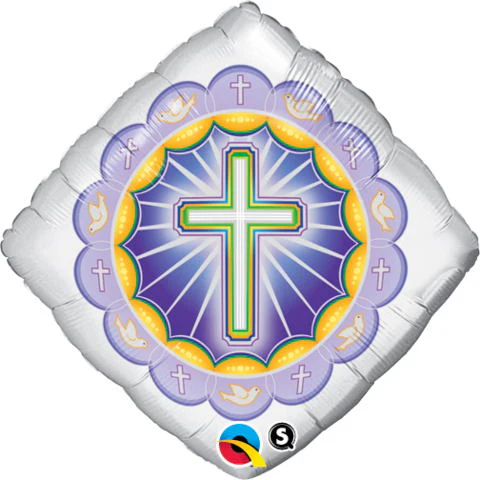 18" Diamond Illuminated Cross Balloon