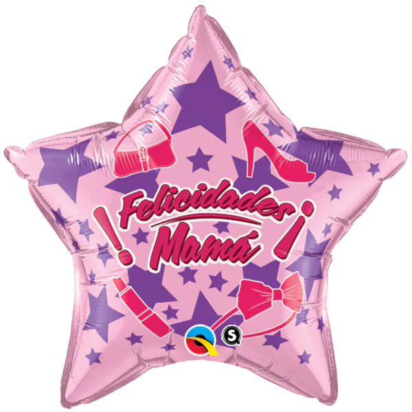 18" Felicidades Mama Stars Foil Balloon (Spanish)