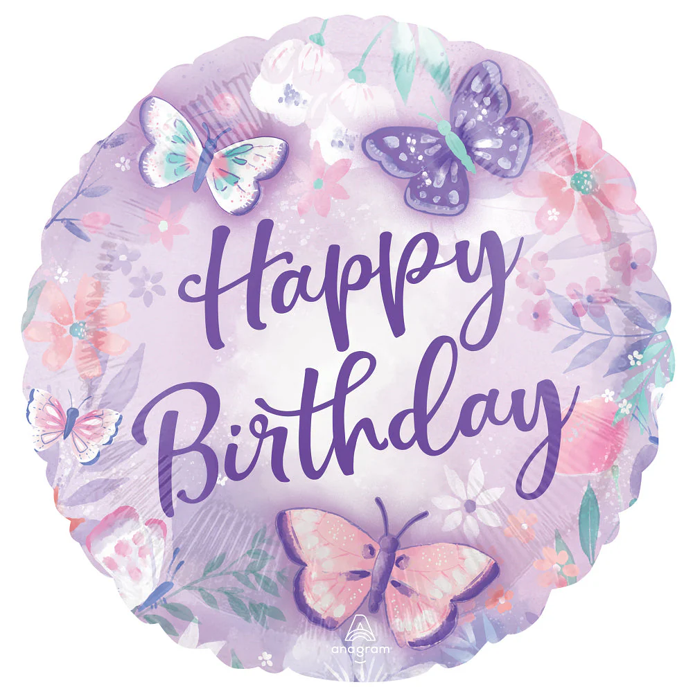 18" Flutters Happy Birthday Foil Balloon