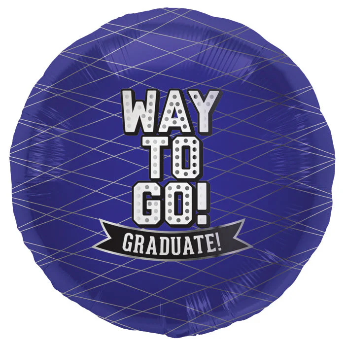 18" Foil Balloon Way To Go Purple-Round